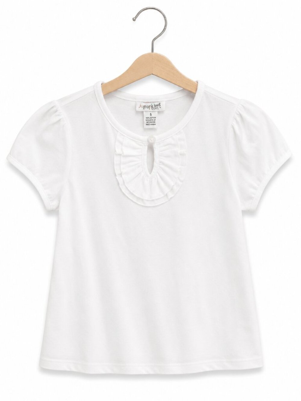 KC Parker Girls‎ Top Size 4 White Ruffle Neck by Hartstrings NEW